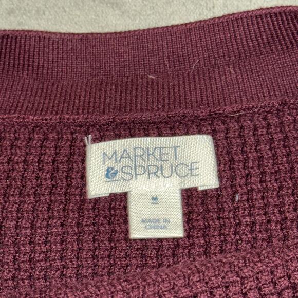 Market & Spruce Sweater Women’s Medium Multi Striped Waffle Knitted Pullover - Picture 4 of 9
